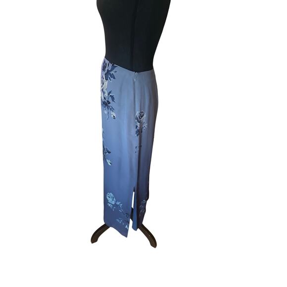 Petite Sophisticate Floral Maxi Skirt Women’s Blue Long Boho Casual Dressy - Picture 5 of 6